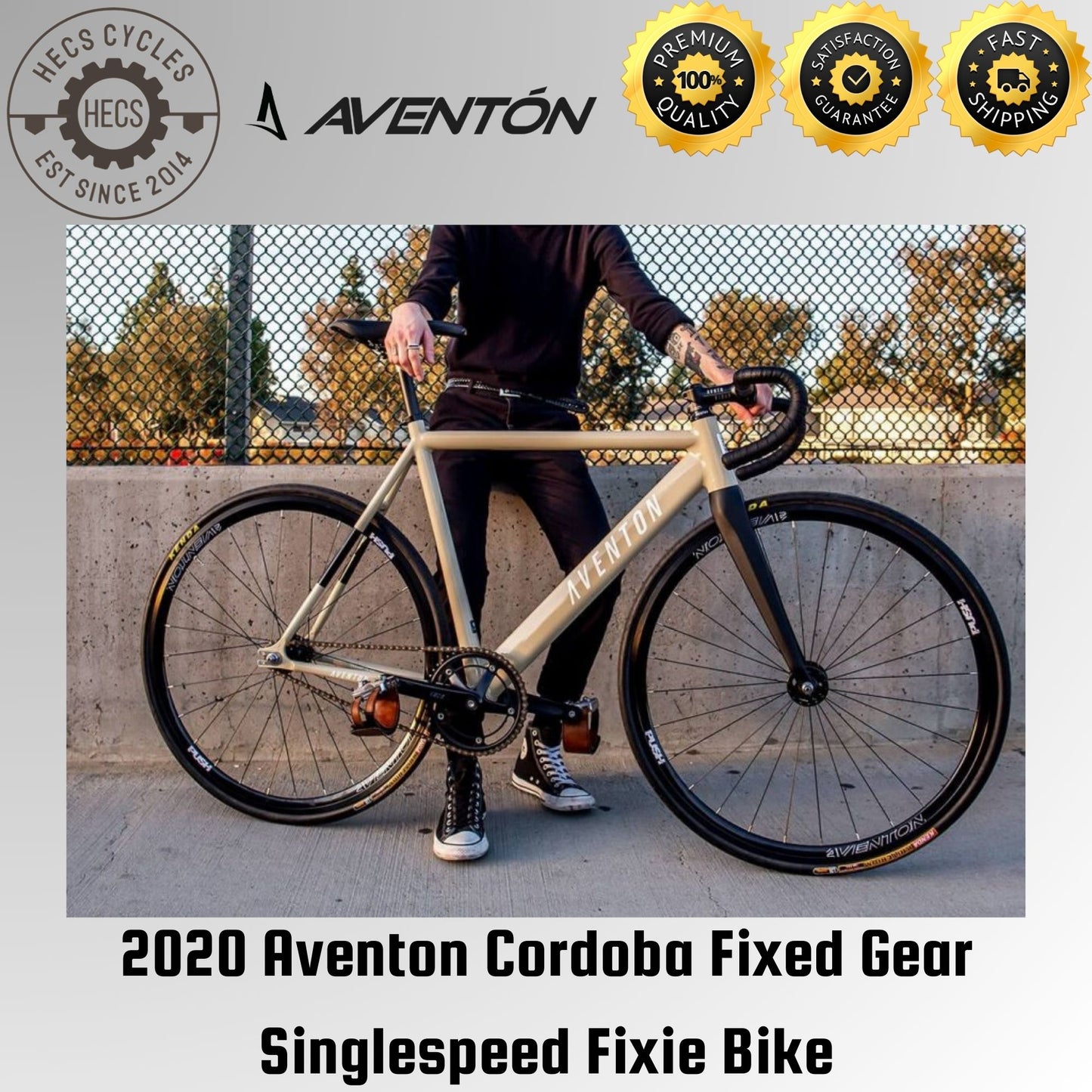 2020 Aventon Cordoba Fixed Gear Singlespeed Fixie Full Bike