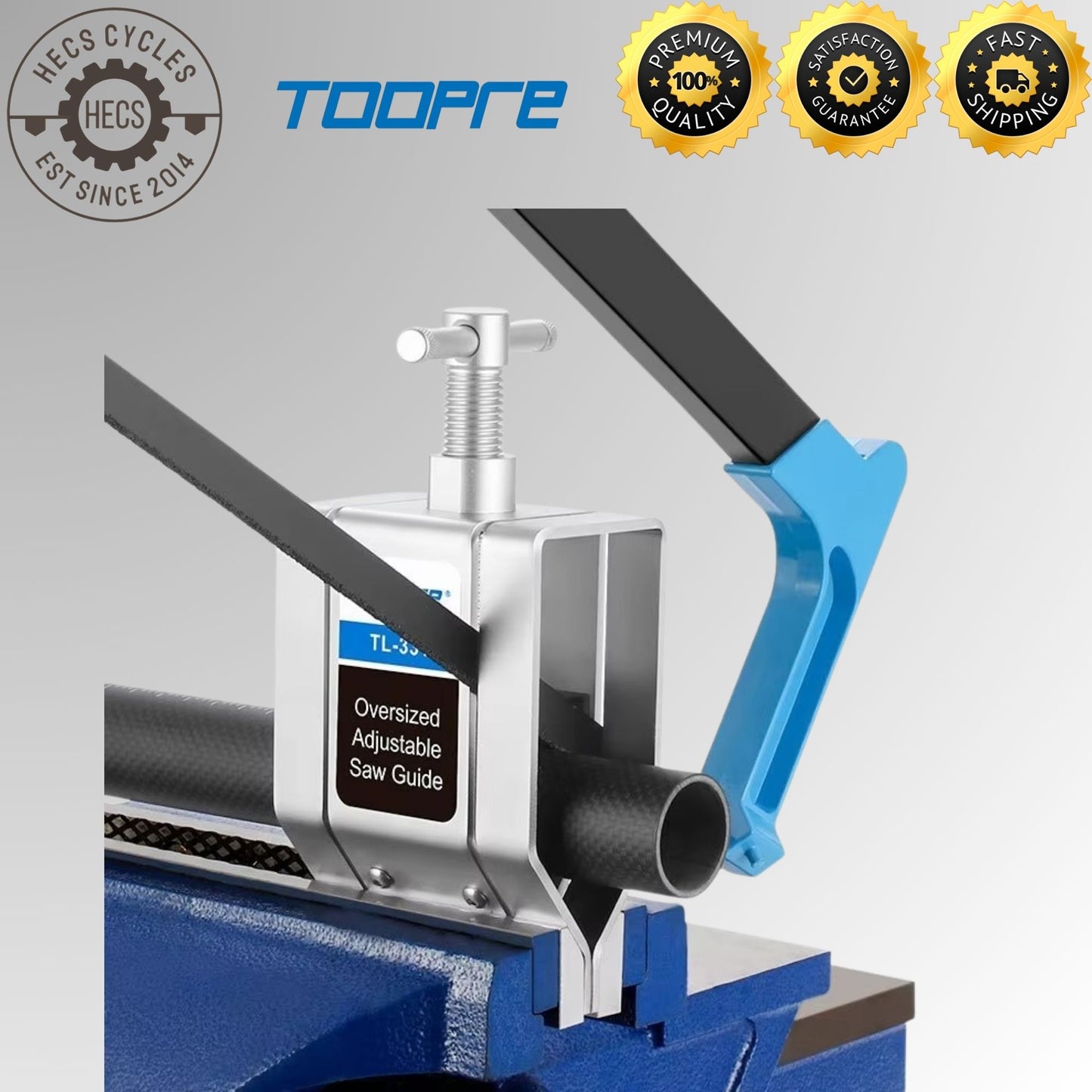 TOOPRE Bike Carbon Fiber Fork Head Tube Cutter Fixture Adjustable Pipe Saw Guide Clamp Bicycle Fork Pipe Seat Post Saw Cut Tool