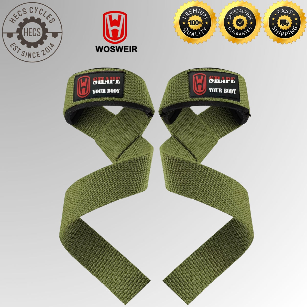 WOSWEIR Weightlifting Wrist Straps with Palm Support Heavy Duty Grip Straps for Pull Ups Deadlift Dumbbell Barbell Gym Training