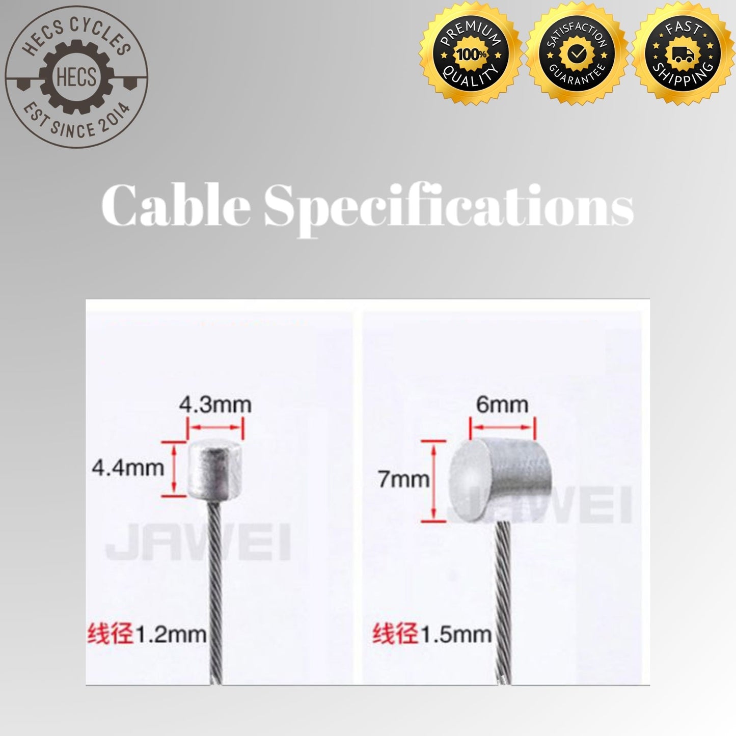 2500mm Long Stainless Steel Shifter & Brake Cables For Foldable Mountain Bicycles
