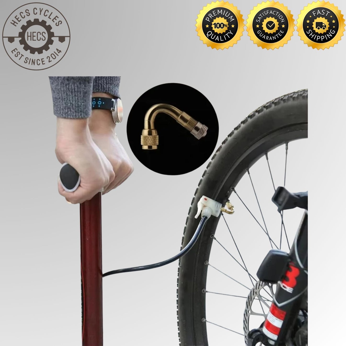 90° Bicycle Presta Valve Adapter Aluminum Right Angle Valve Extender Pump Adapter