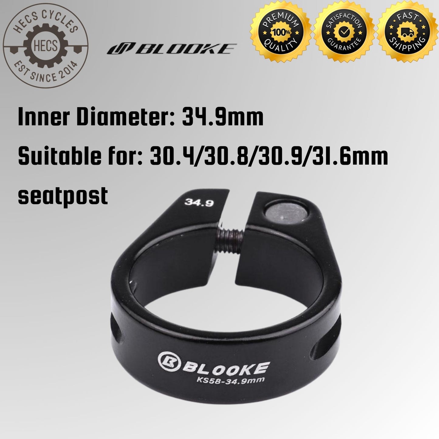 BLOOKE Aluminium Alloy Seatpost Clamp 31.8mm 34.9mm
