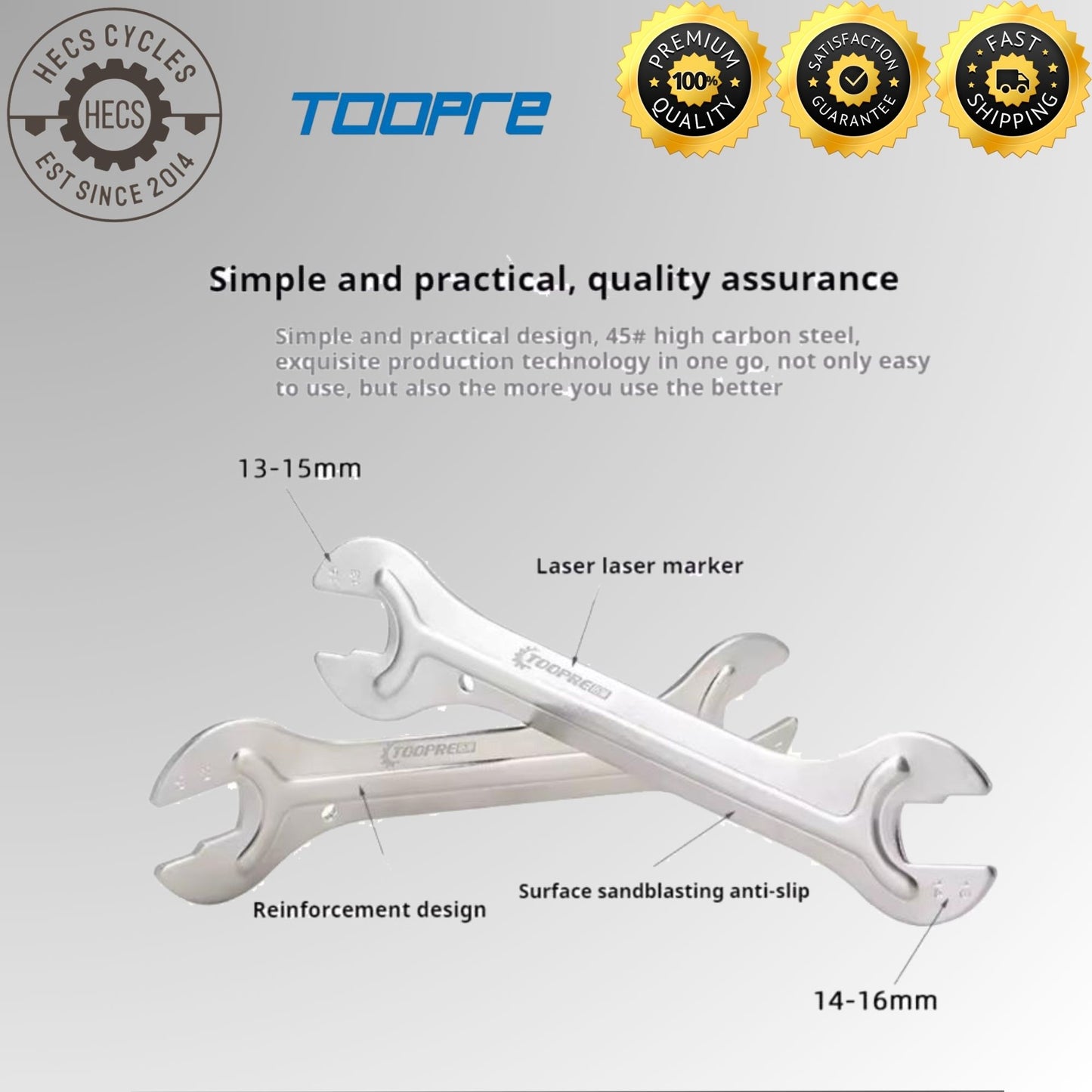 Bicycle Hub Cone Wrench Set 13/14/15/16/17/18/19/20mm – Open-End Spanner for Wheel & Pedal Repair