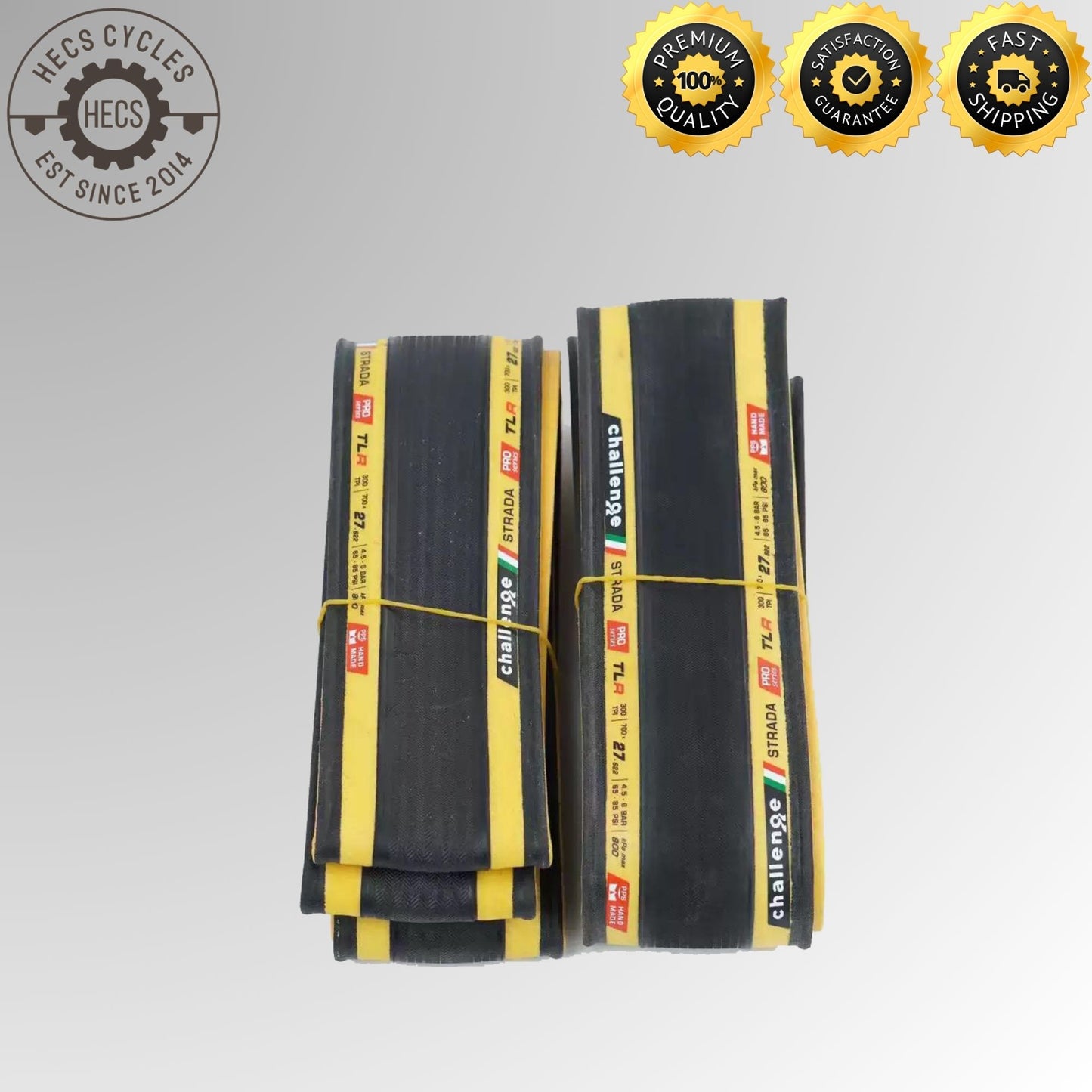 CHALLENGE Elite 700x25C Road Bike Tire Yellow Sidewall Puncture Resistant Tubular Tire