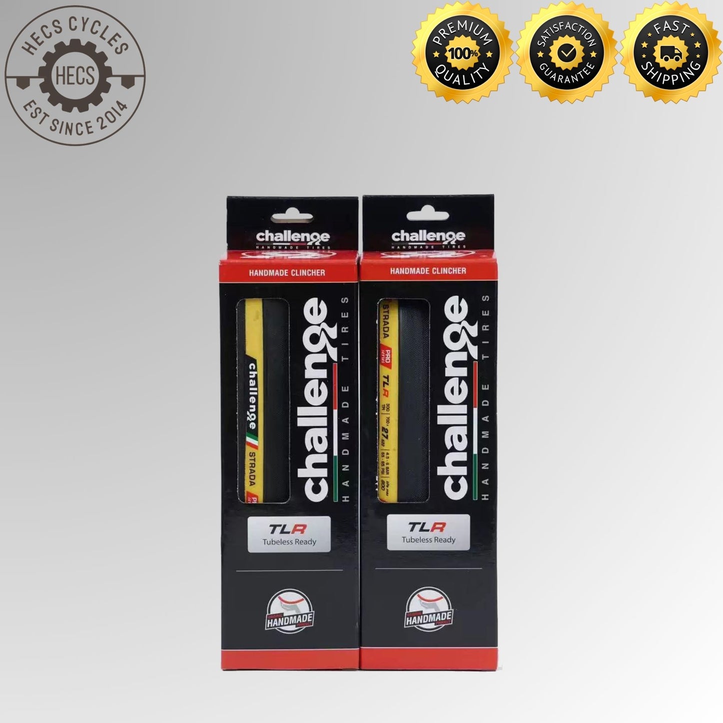 CHALLENGE Elite 700x25C Road Bike Tire Yellow Sidewall Puncture Resistant Tubular Tire