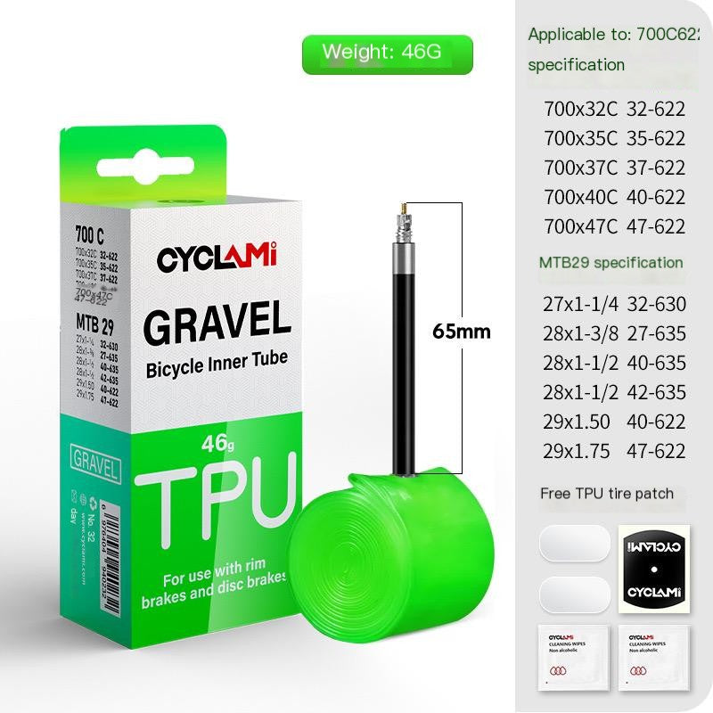 CYCLami Ultralight TPU Bike Inner Tube, 700 x 18/25/28/32, 26", 27.5", 29" Road and MTB Bicycle Tire