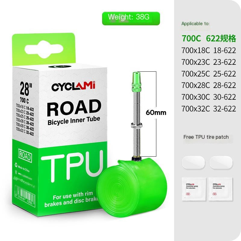 CYCLami Ultralight TPU Bike Inner Tube, 700 x 18/25/28/32, 26", 27.5", 29" Road and MTB Bicycle Tire