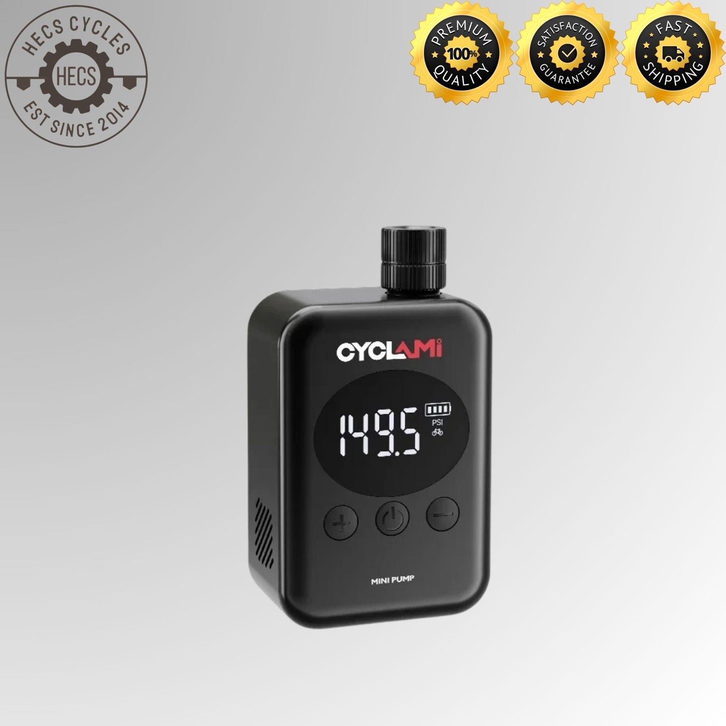 Cyclami Mini Electric Air Pump Portable HW139 Smart Screen Display High Pressure Inflation Pump Universal For Road Bicycles