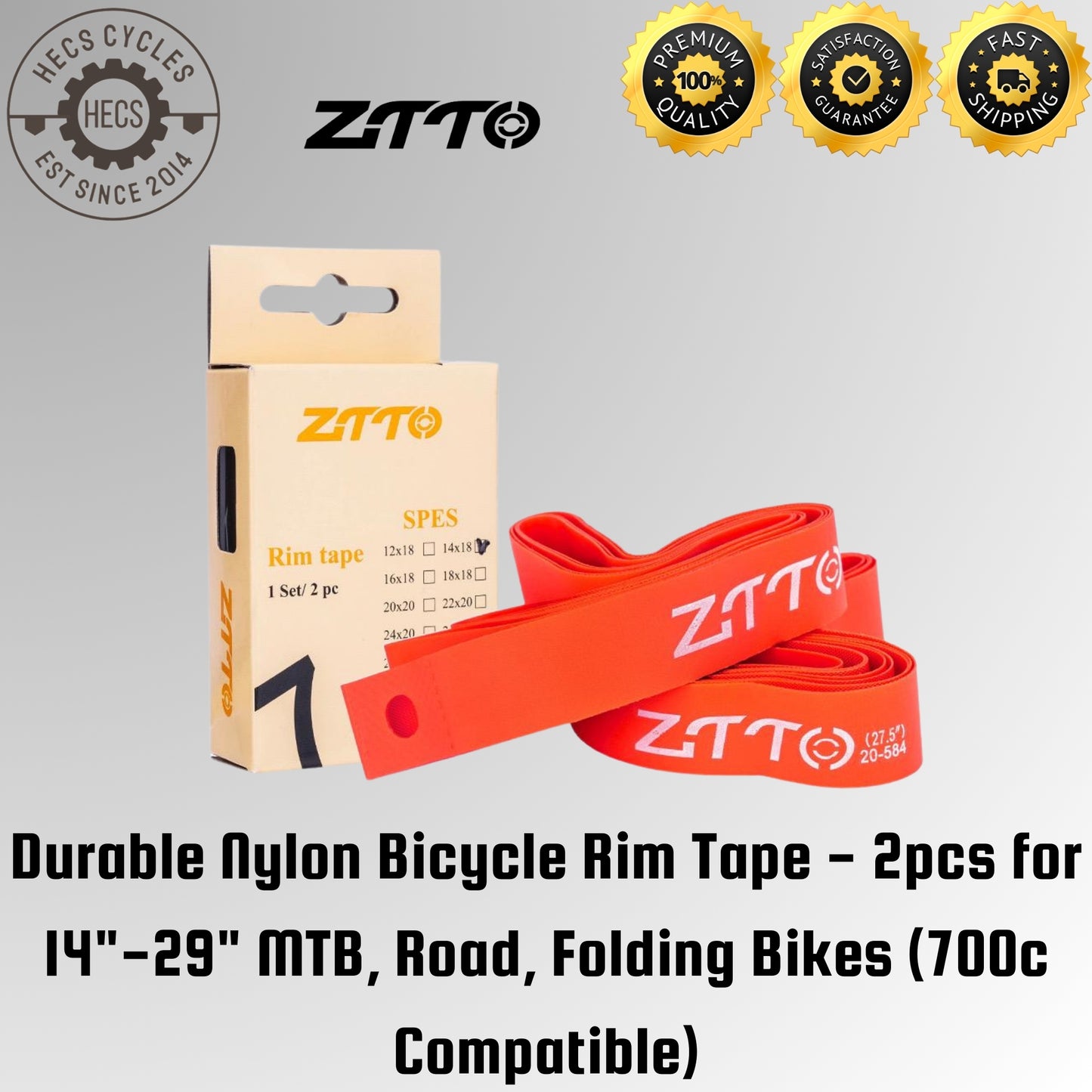 Durable Nylon Bicycle Rim Tape - 2pcs for 14"-29" MTB, Road, Folding Bikes (700c Compatible)