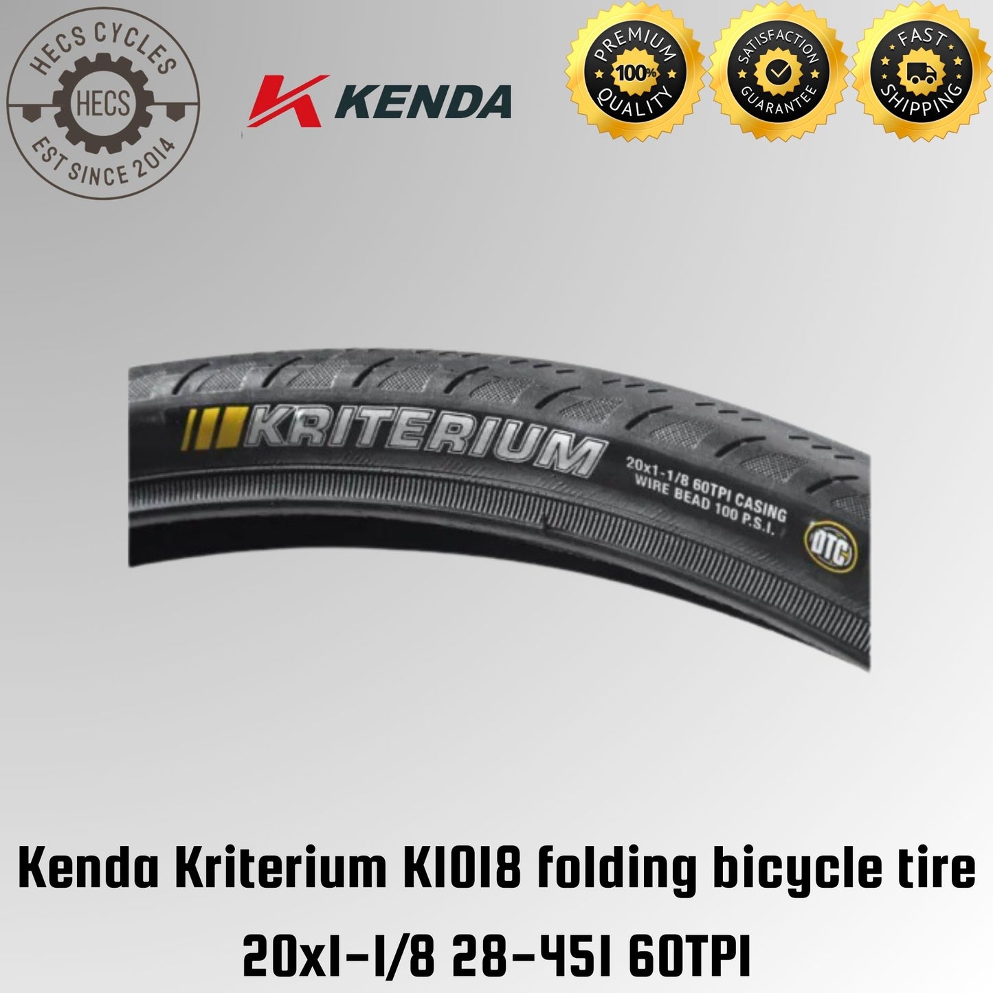 Kenda Kriterium K1018 folding bicycle tire 20x1-1/8 28-451 60TPI