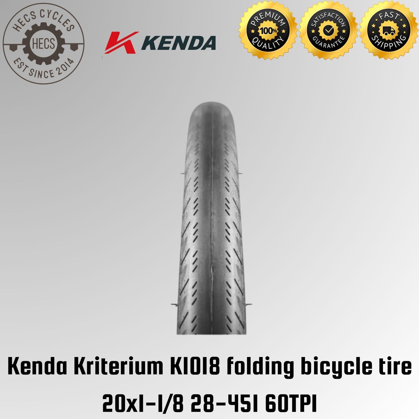 Kenda Kriterium K1018 folding bicycle tire 20x1-1/8 28-451 60TPI