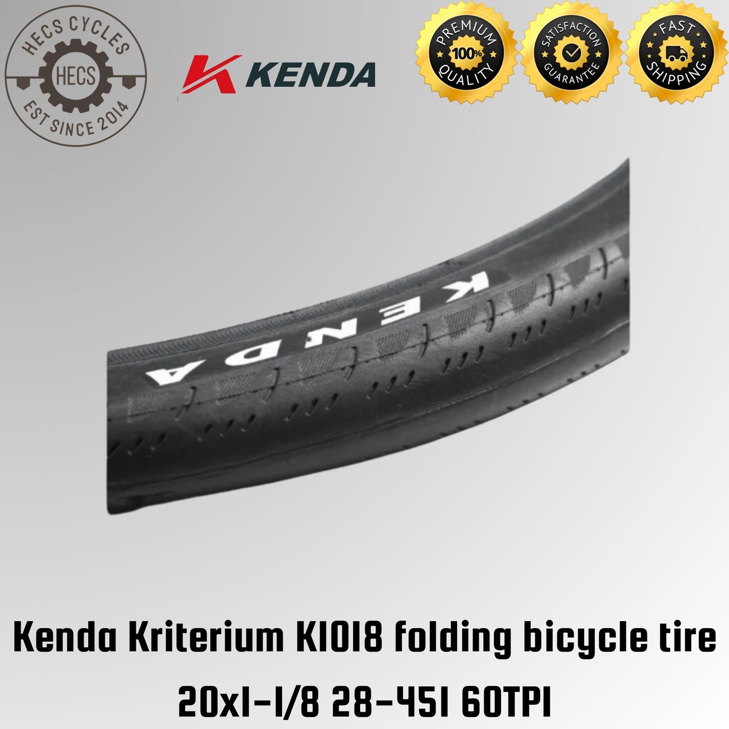 Kenda Kriterium K1018 folding bicycle tire 20x1-1/8 28-451 60TPI