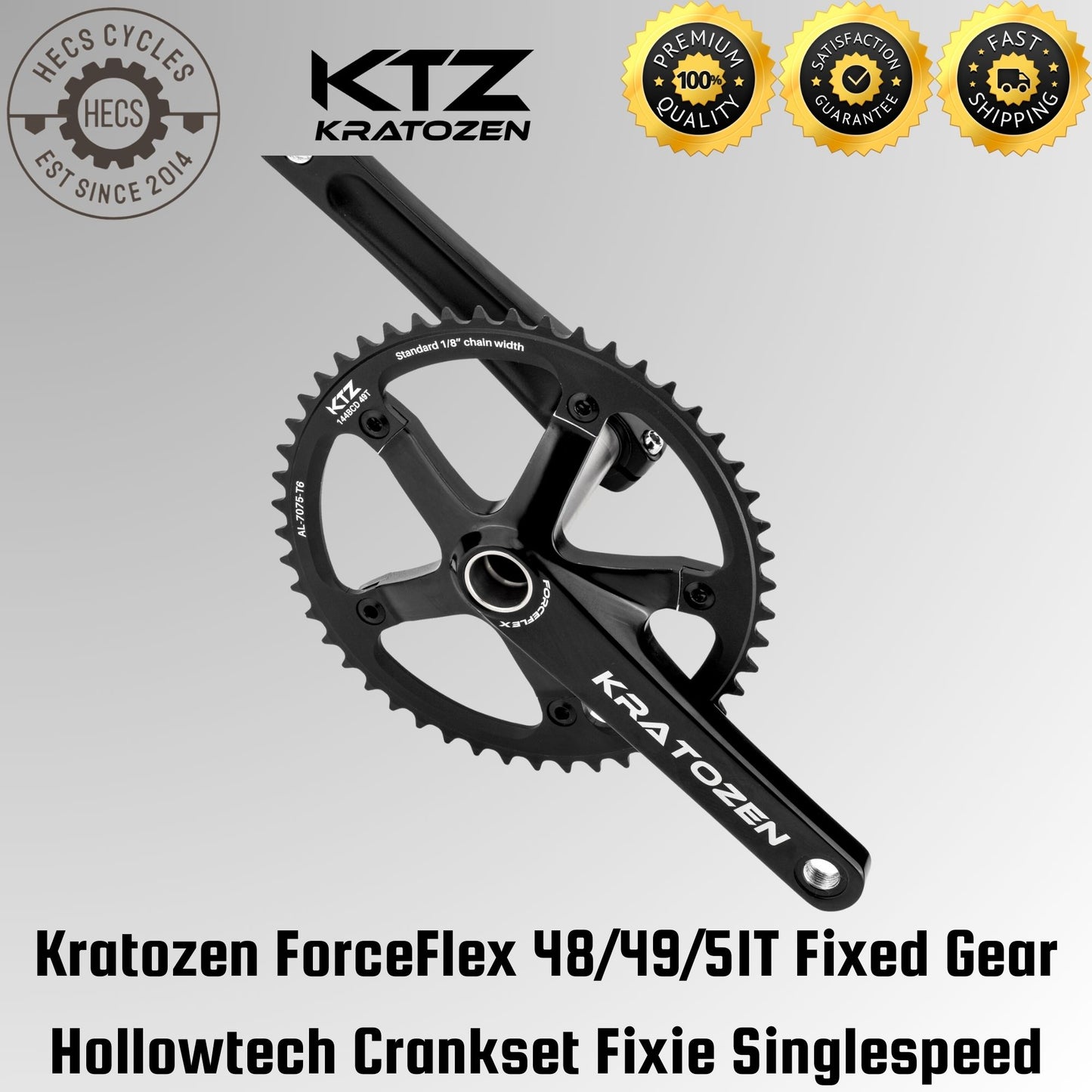 Kratozen ForceFlex Hollowtech Fixed Gear Fixie Crankset