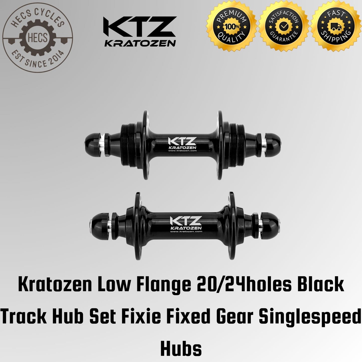 Kratozen Low Flange Black Track Hub Set
