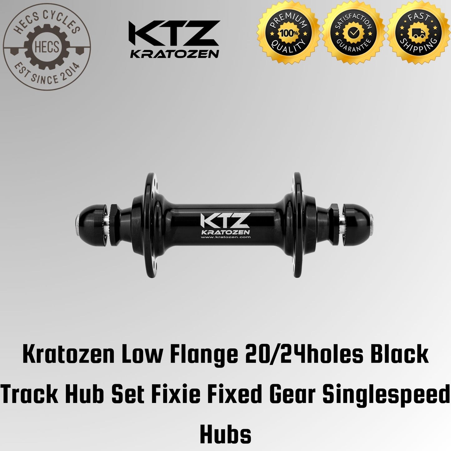 Kratozen Low Flange Black Track Hub Set