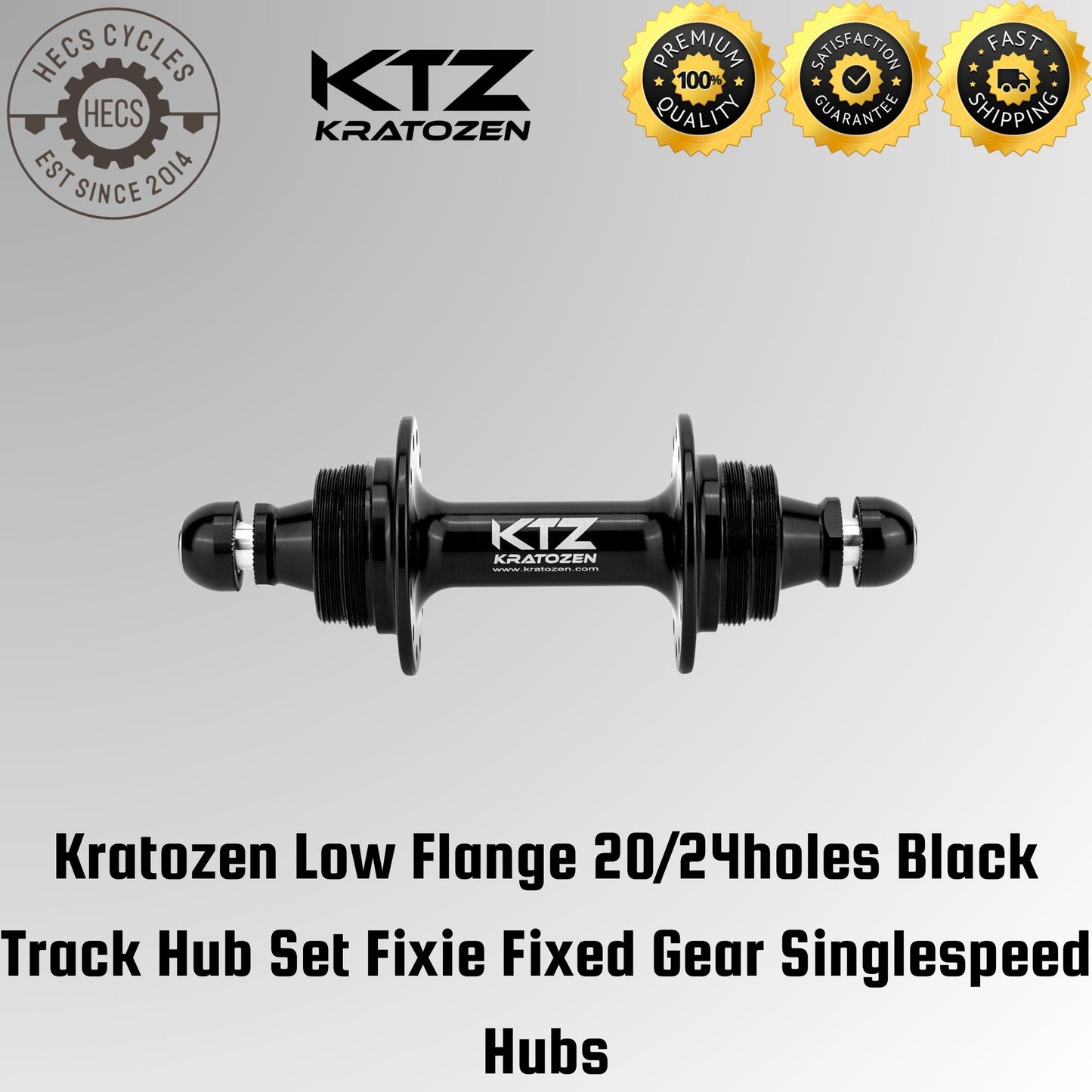Kratozen Low Flange Black Track Hub Set