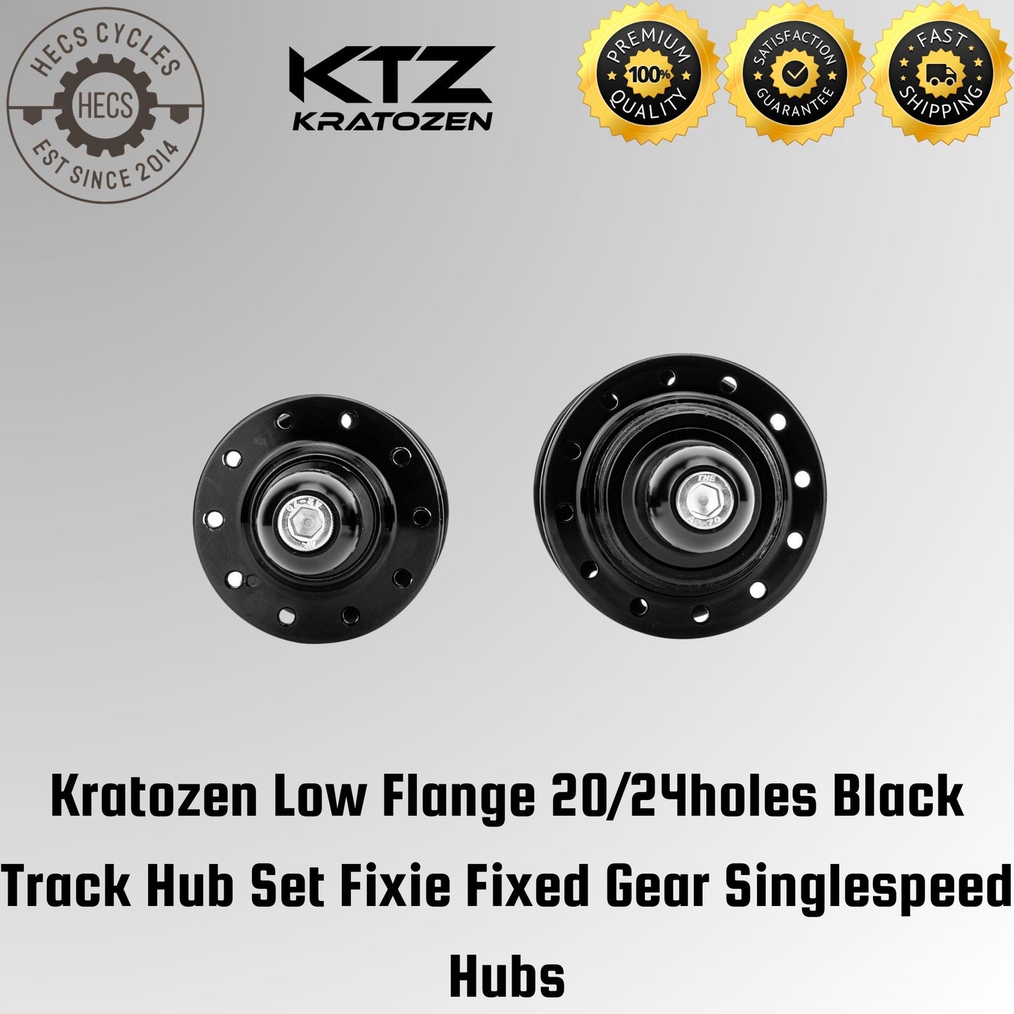Kratozen Low Flange Black Track Hub Set