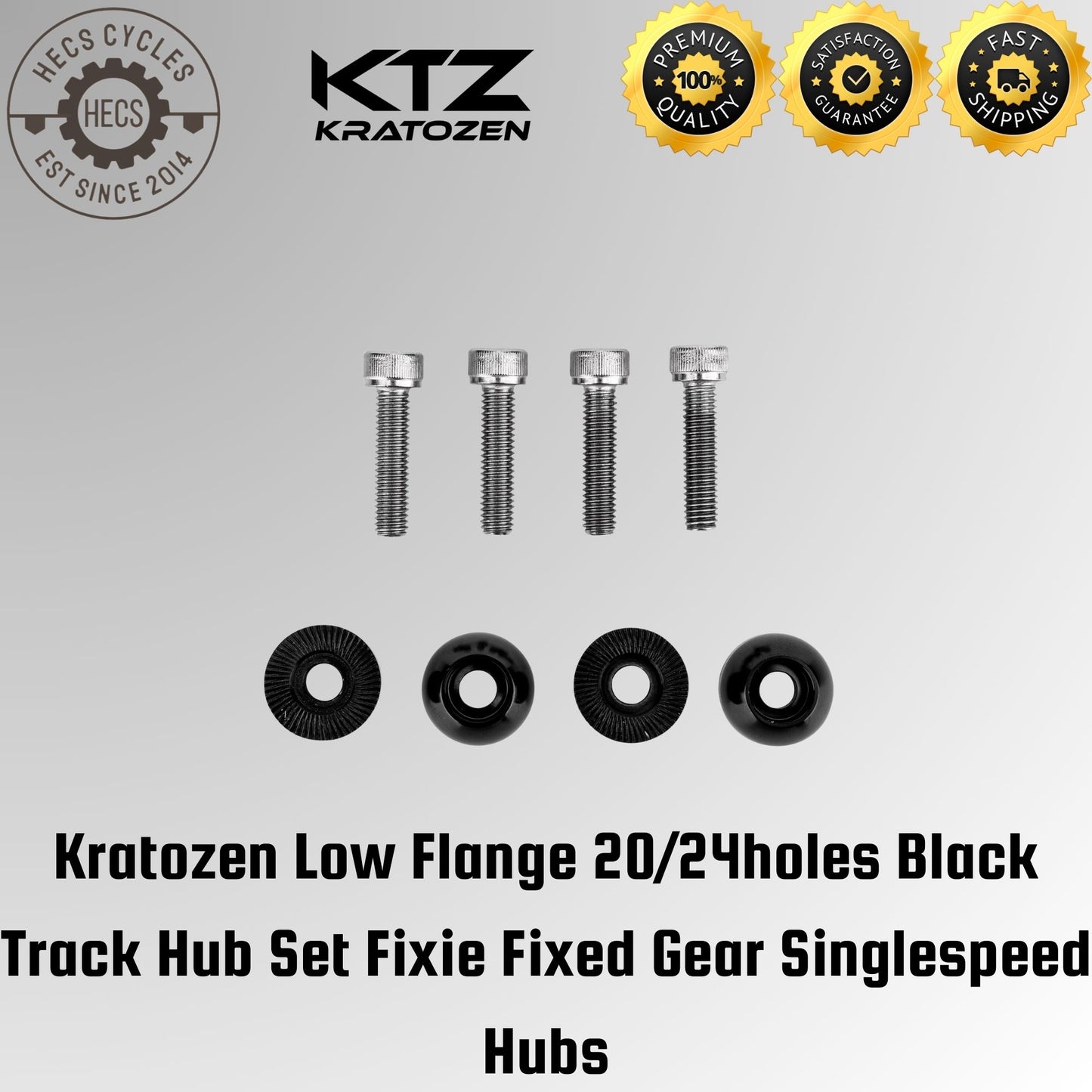 Kratozen Low Flange Black Track Hub Set