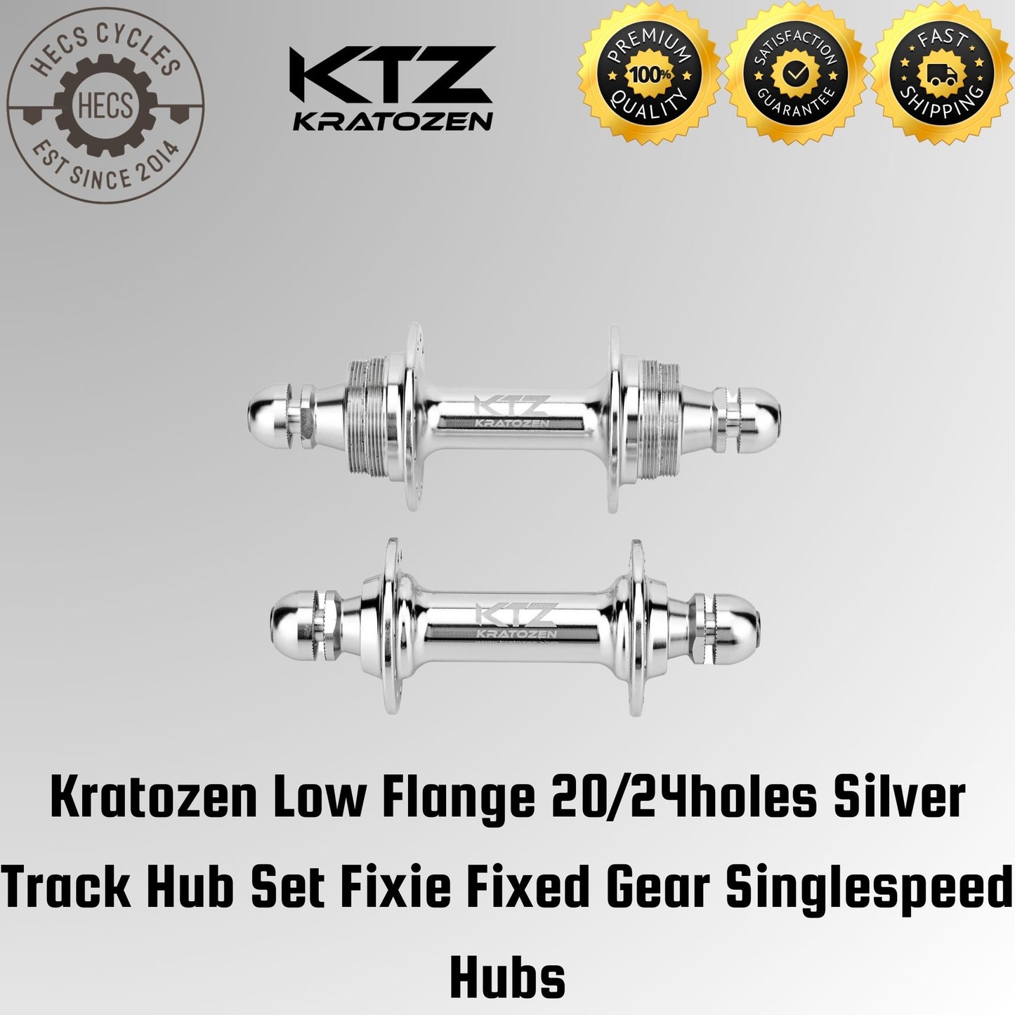 Kratozen Low Flange Silver Track Hub Set