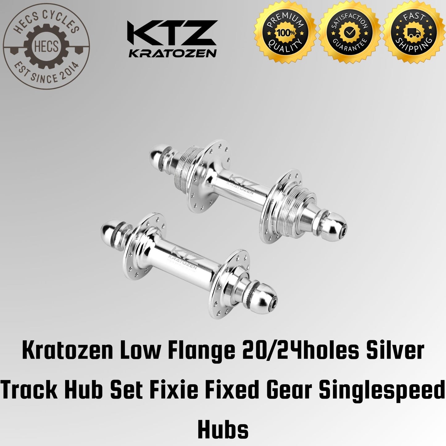 Kratozen Low Flange Silver Track Hub Set