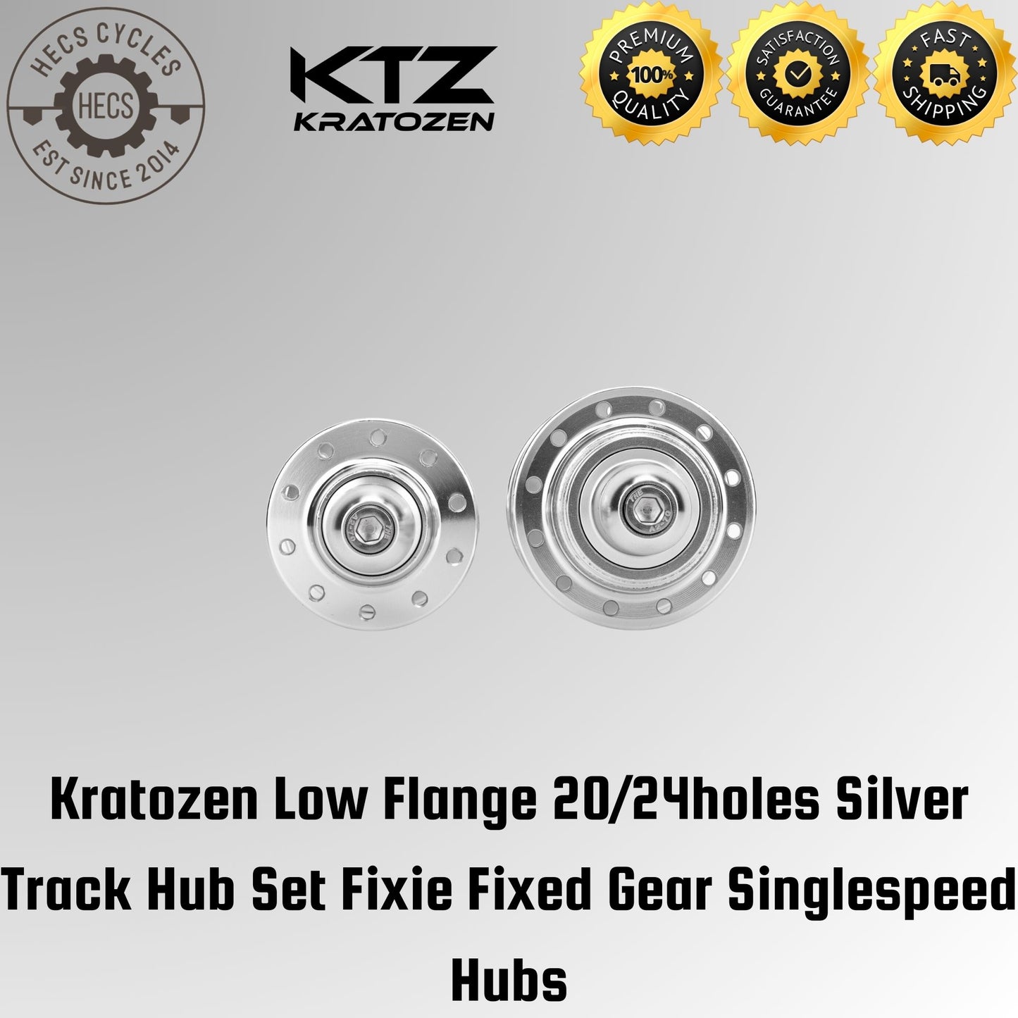 Kratozen Low Flange Silver Track Hub Set