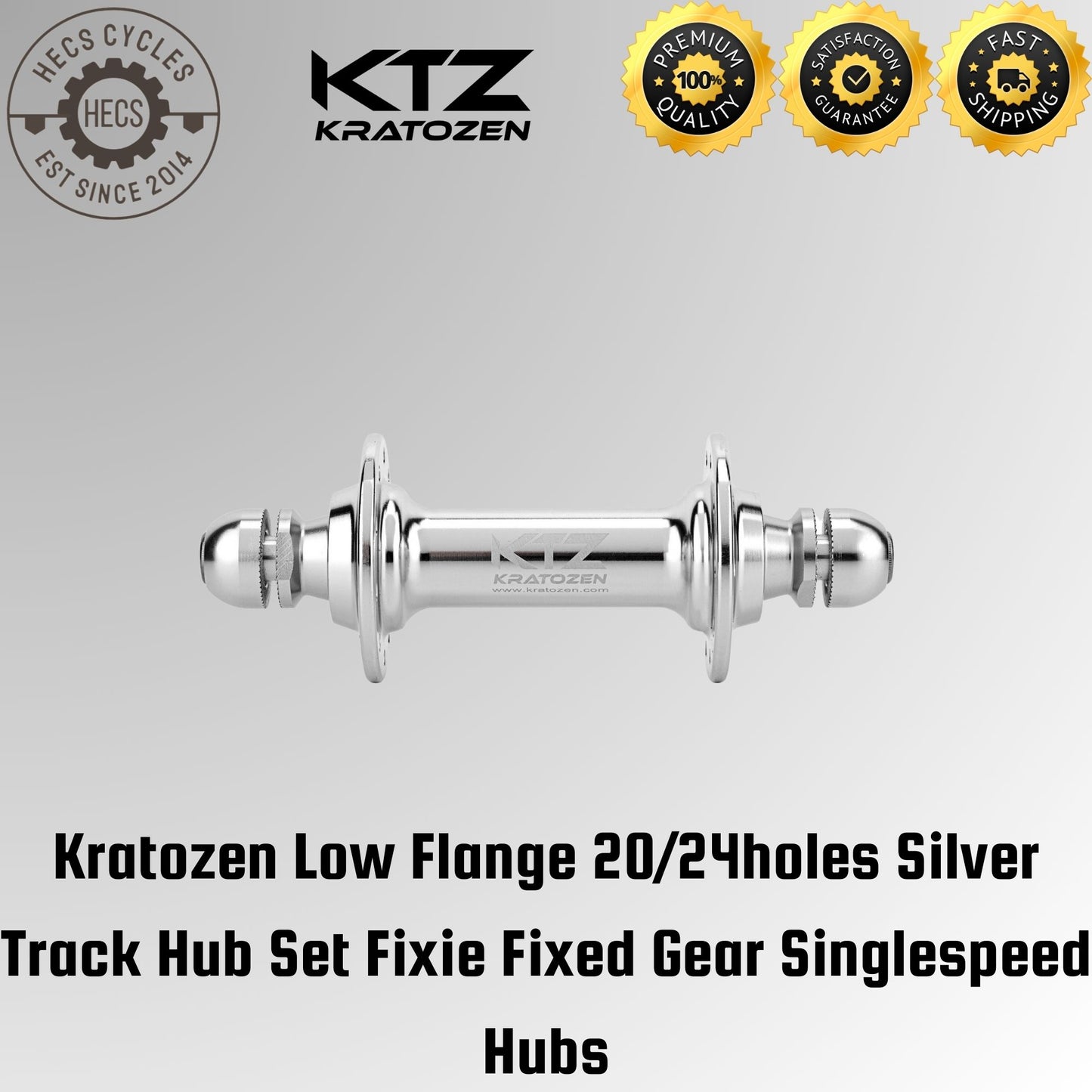 Kratozen Low Flange Silver Track Hub Set