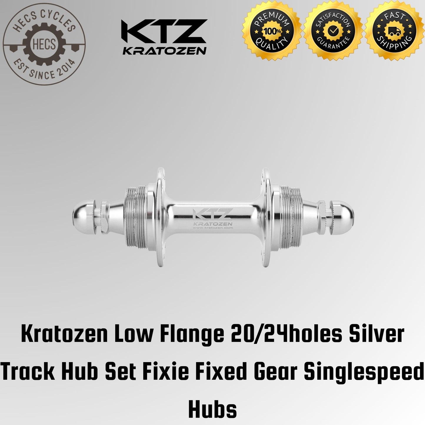 Kratozen Low Flange Silver Track Hub Set