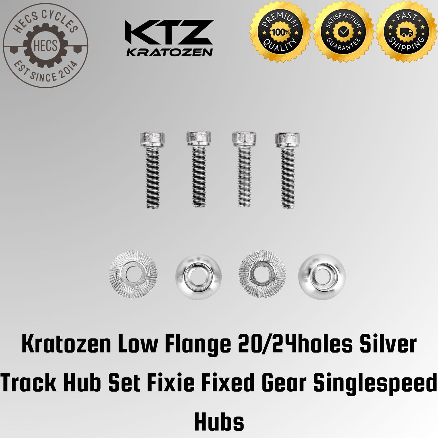 Kratozen Low Flange Silver Track Hub Set