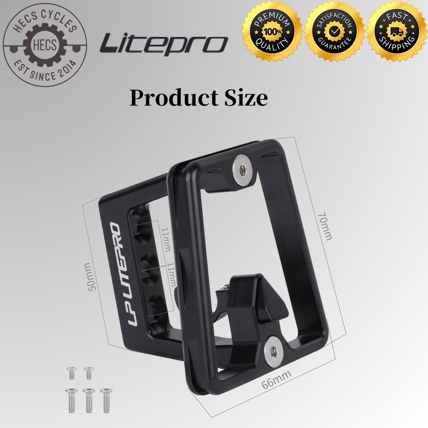 Litepro Aluminum Alloy Front Carrier Bracket 3-Hole Mount Adapter for Brompton Dahon Fnhon Folding Foldable Bikes
