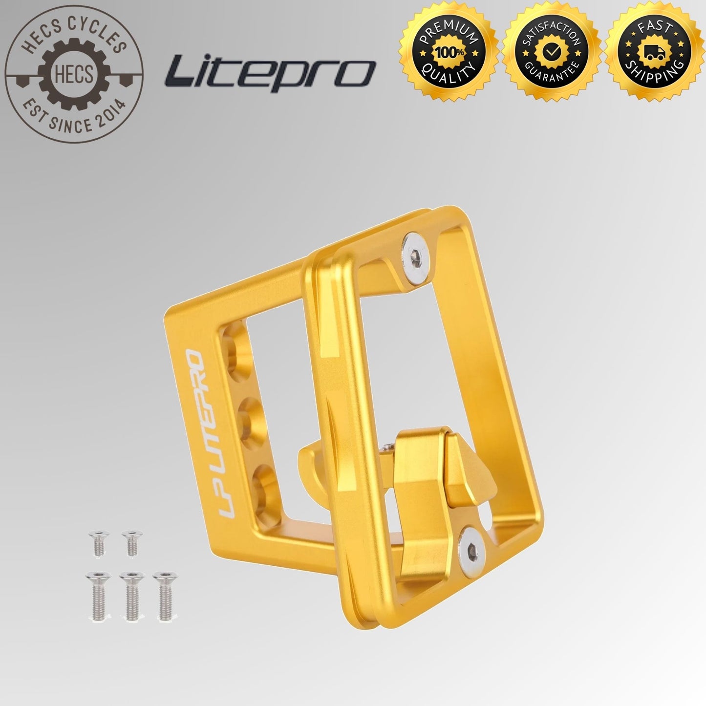 Litepro Aluminum Alloy Front Carrier Bracket 3-Hole Mount Adapter for Brompton Dahon Fnhon Folding Foldable Bikes