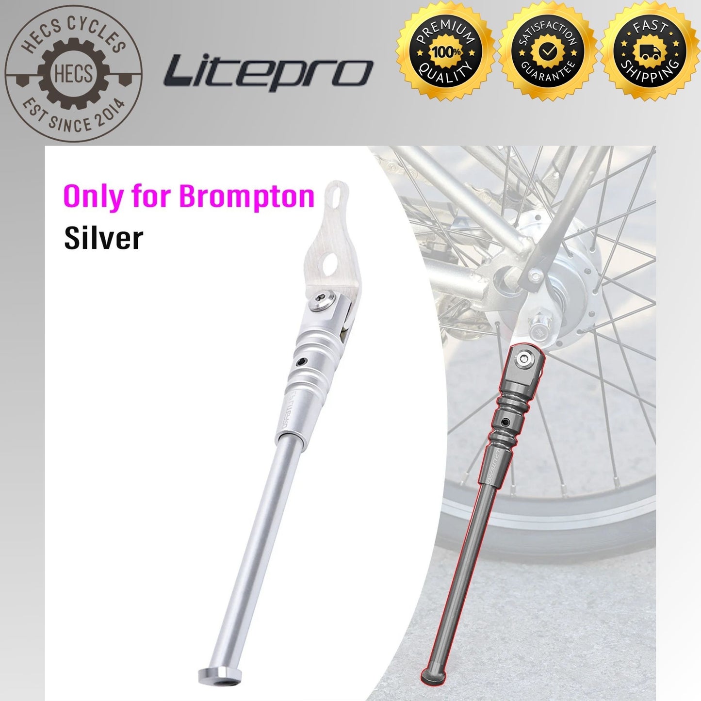 Litepro Aluminum Alloy Kickstand Adjustable Folding Foldable Bike Bicycle Stand for Brompton