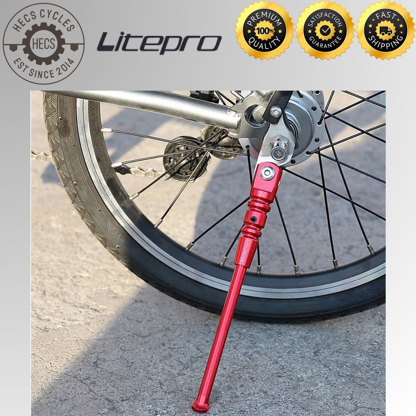 Litepro Aluminum Alloy Kickstand Adjustable Folding Foldable Bike Bicycle Stand for Brompton