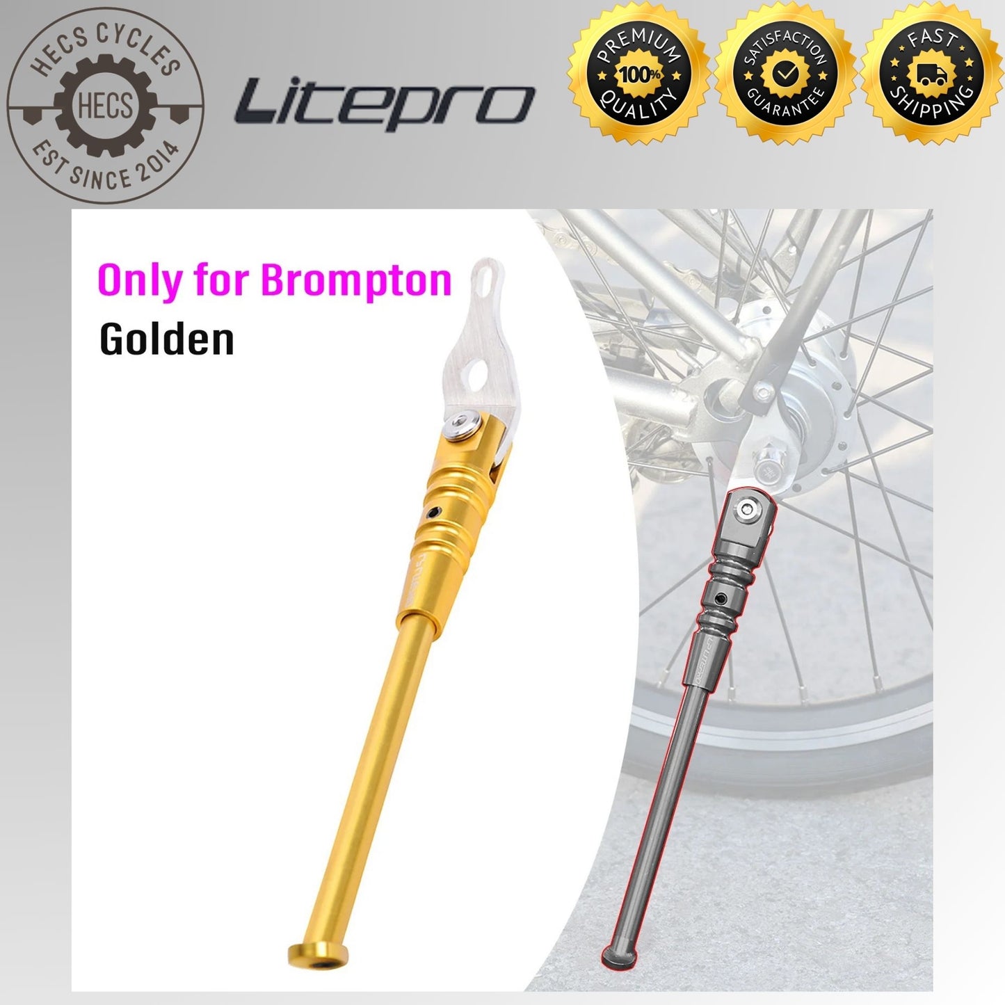 Litepro Aluminum Alloy Kickstand Adjustable Folding Foldable Bike Bicycle Stand for Brompton