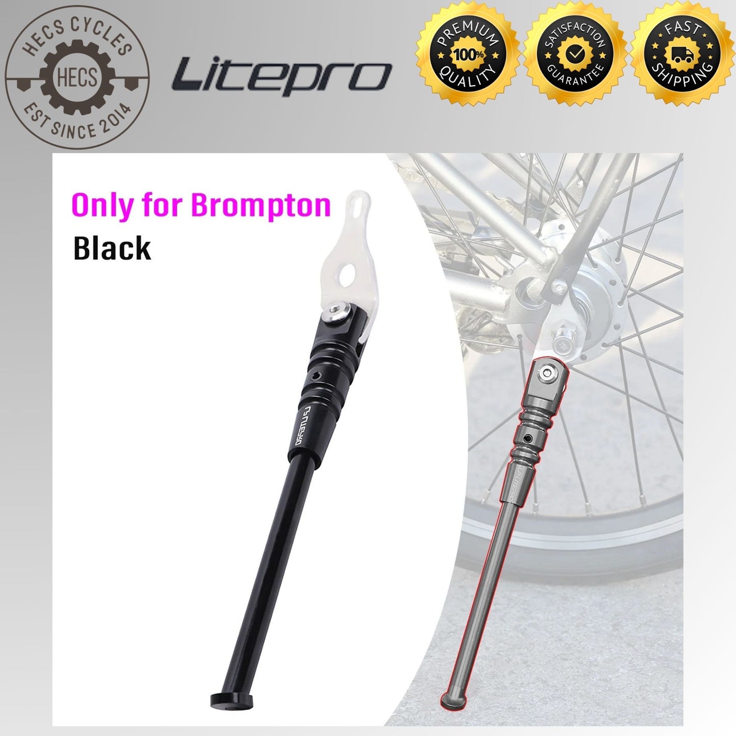 Litepro Aluminum Alloy Kickstand Adjustable Folding Foldable Bike Bicycle Stand for Brompton