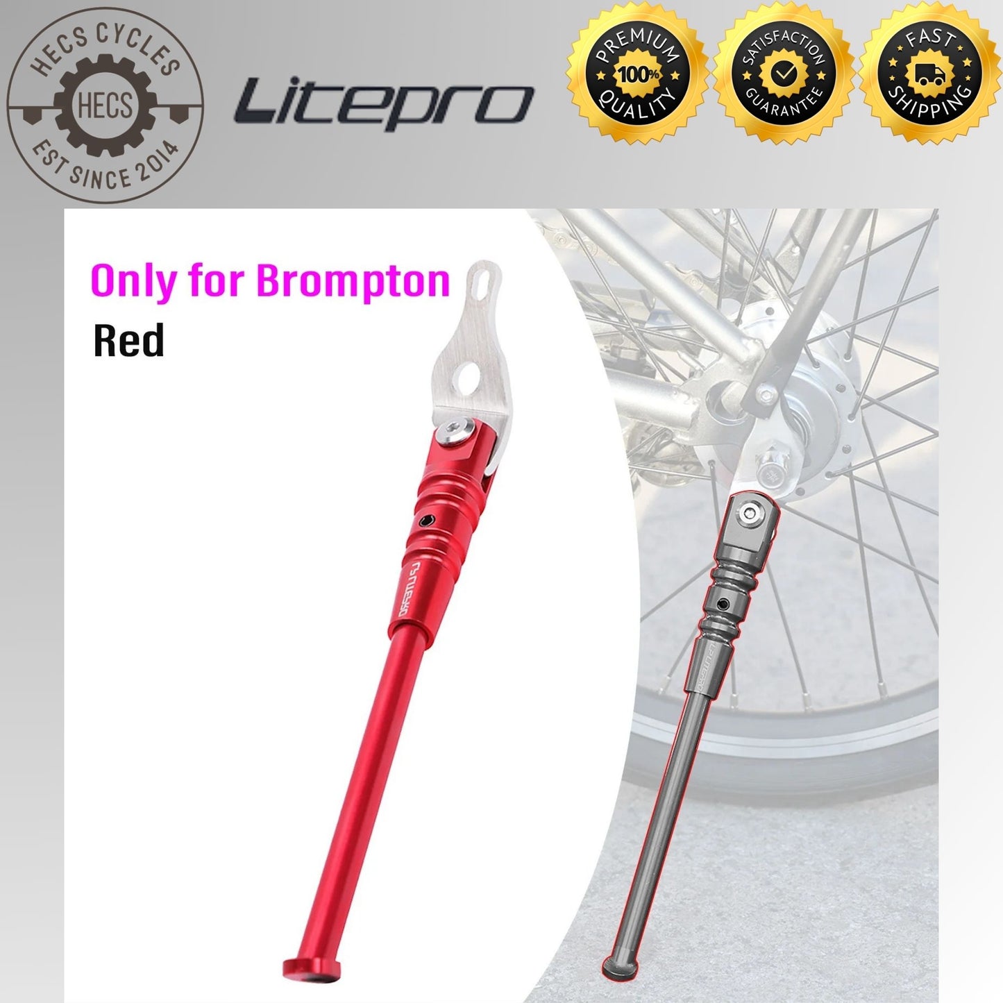 Litepro Aluminum Alloy Kickstand Adjustable Folding Foldable Bike Bicycle Stand for Brompton