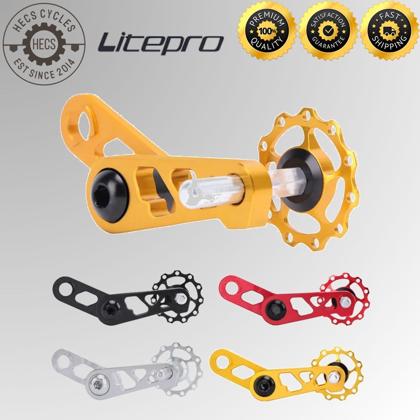 Litepro Chain Tensioner & Rear Derailleur – CNC Alloy Chain Guide Pulley for Bromptom Folding Foldable Bikes