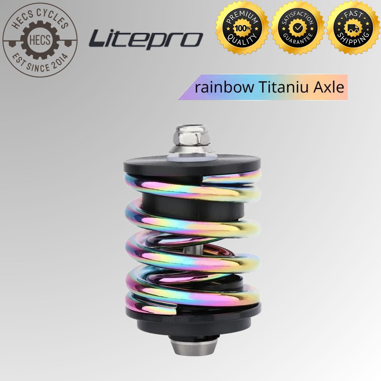 Litepro Double Spring Rear Shock Absorber Titanium Axle Suspension for Brompton Folding Foldable Bike