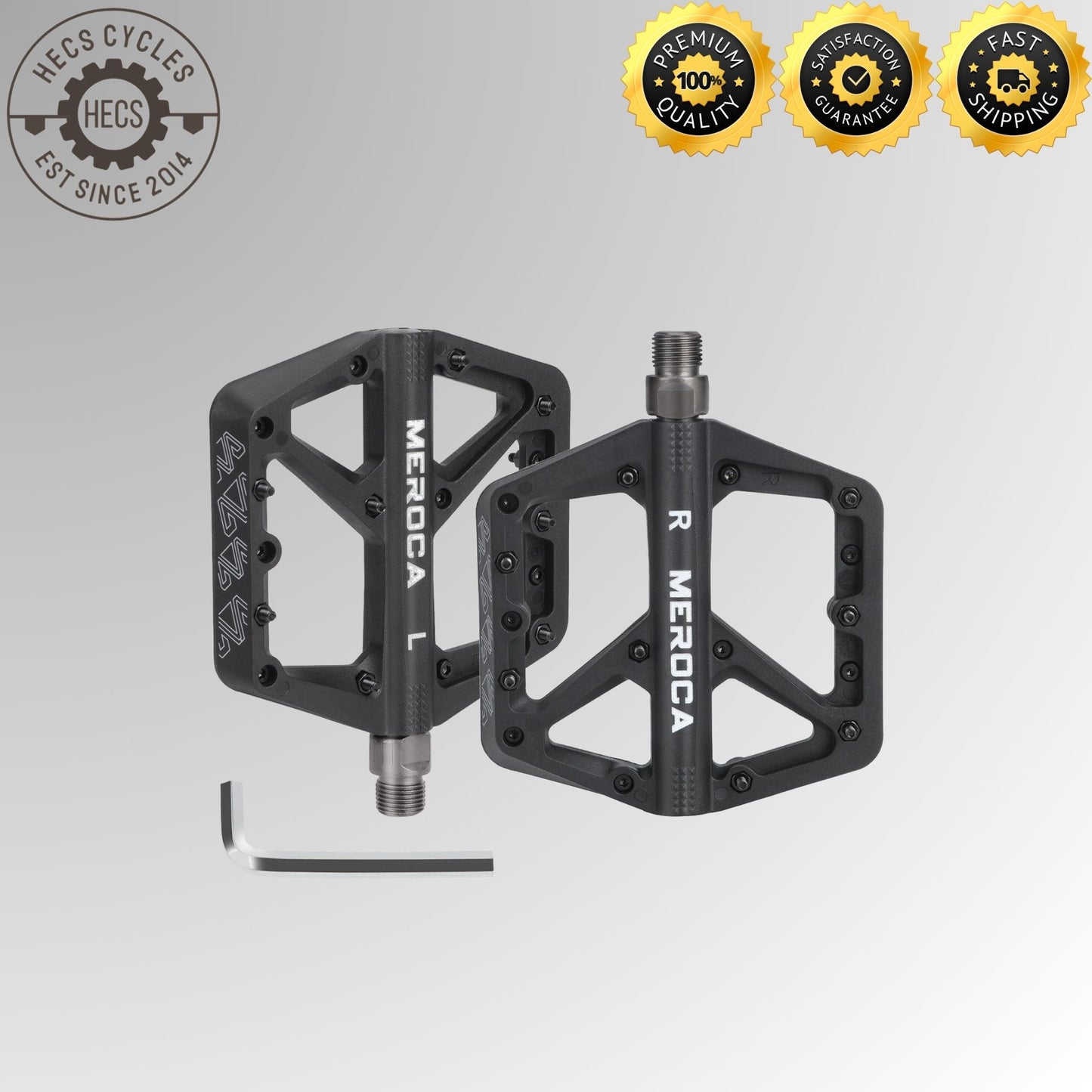 MEROCA Wide Nylon Platform Pedals Mountain Bike Road Bike Foldable MTB Bicycle Pedals