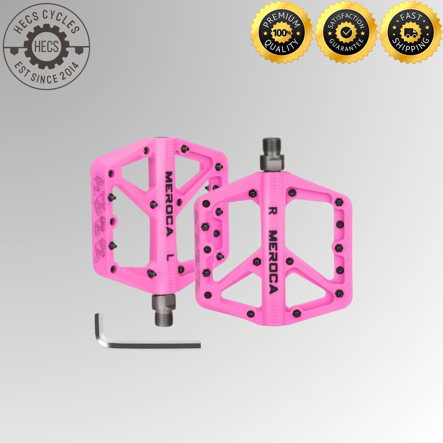 MEROCA Wide Nylon Platform Pedals Mountain Bike Road Bike Foldable MTB Bicycle Pedals