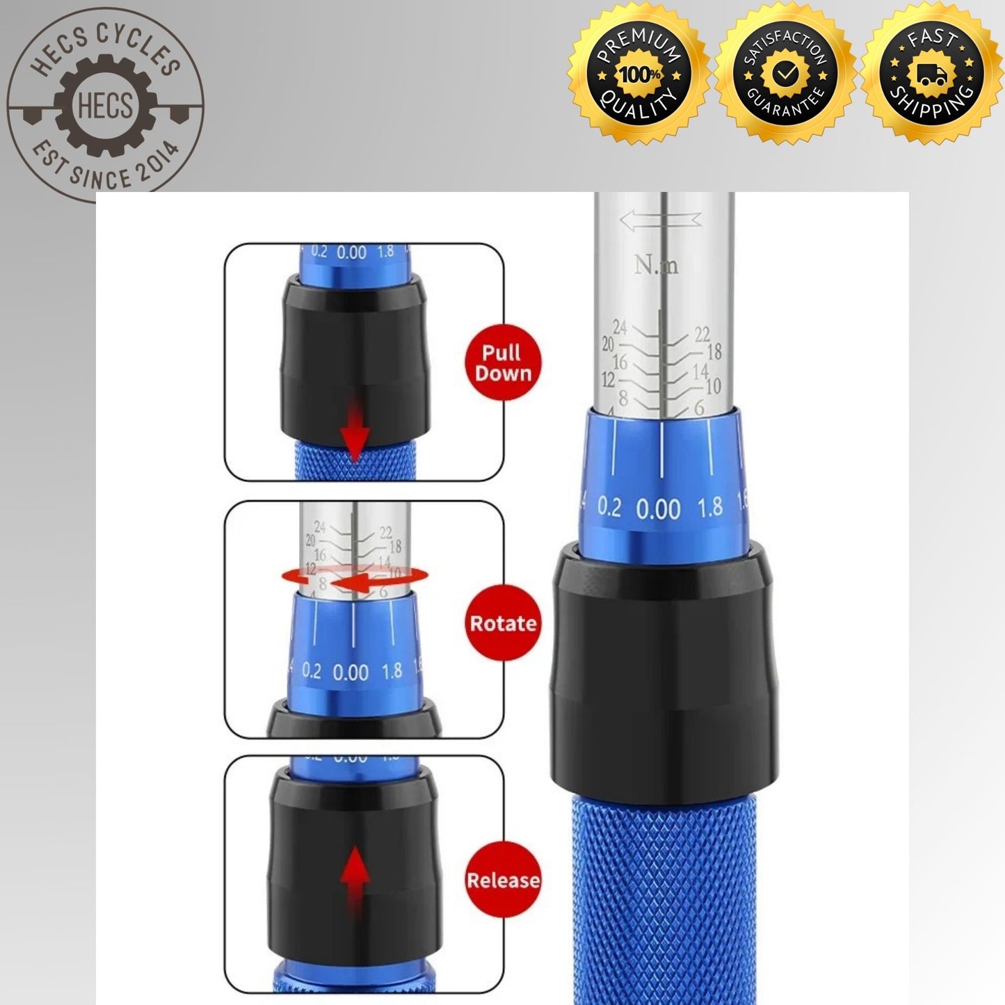 MUQZI 15PCS Bike Torque Wrench Set – 1/4 Inch Drive with Bit Sockets for MTB, Road & Folding Bicycle Maintenance