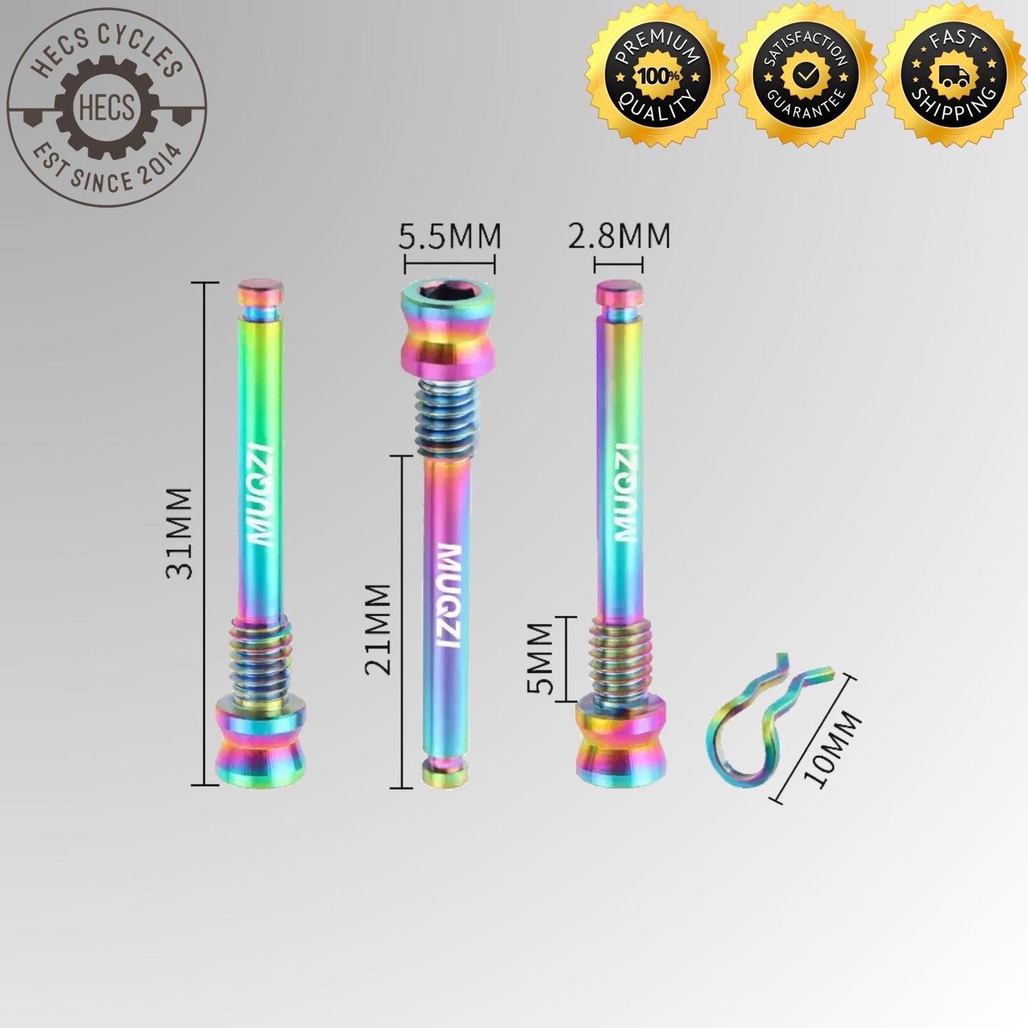 MUQZI Bicycle Hydraulic Disc Brake Pad Bolts M4 Titanium Alloy Fixing Pin Inserts Caliper