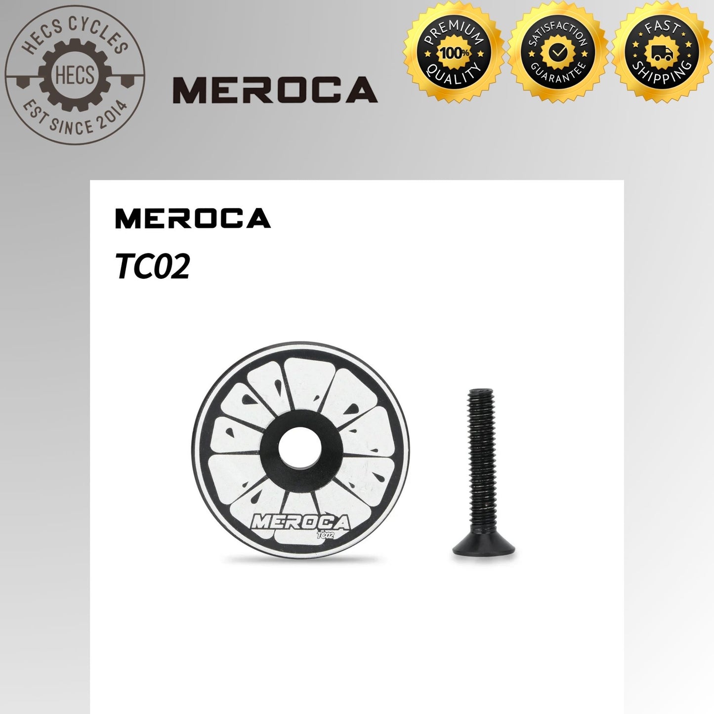 Meroca Aluminum Bicycle Stem Headset Top Cap 28.6mm 1 1/8" Steerer Fork Tube Headset Cap Cover