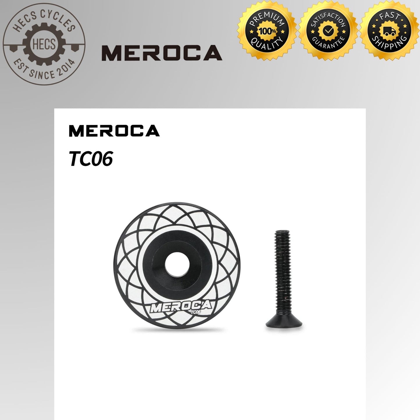 Meroca Aluminum Bicycle Stem Headset Top Cap 28.6mm 1 1/8" Steerer Fork Tube Headset Cap Cover