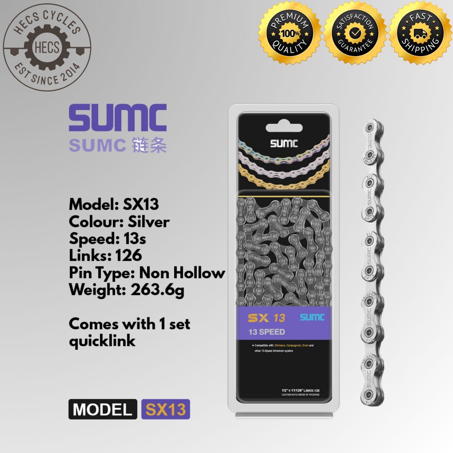 SUMC Bicycle Chain 8S 9S 10S 11S 12S 13S Silver Gold Foldable Road Mountain Bike Bicycle