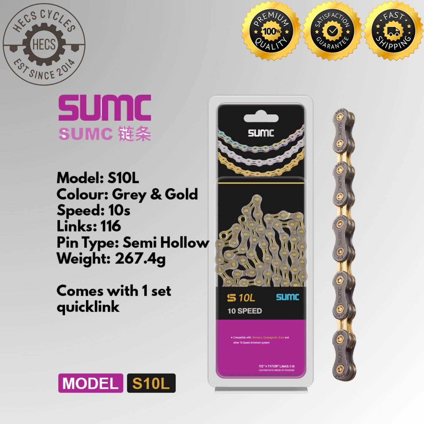 SUMC Bicycle Chain 8S 9S 10S 11S 12S 13S Silver Gold Foldable Road Mountain Bike Bicycle