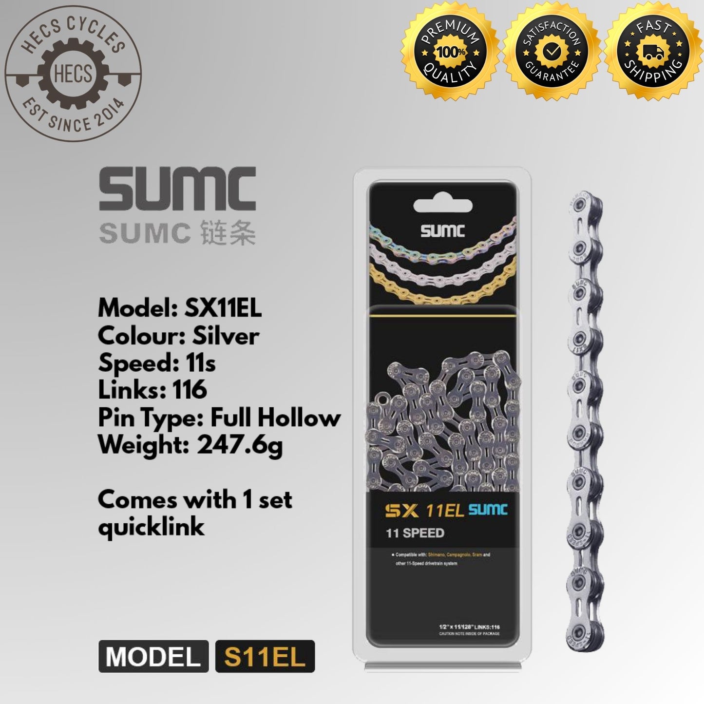 SUMC Bicycle Chain 8S 9S 10S 11S 12S 13S Silver Gold Foldable Road Mountain Bike Bicycle