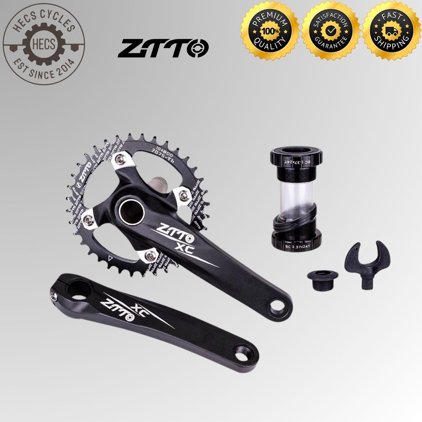 ZTTO 104BCD Hollowtech Crankset 170mm for Mountain Bike Bicycle Crankset Chainring Crank