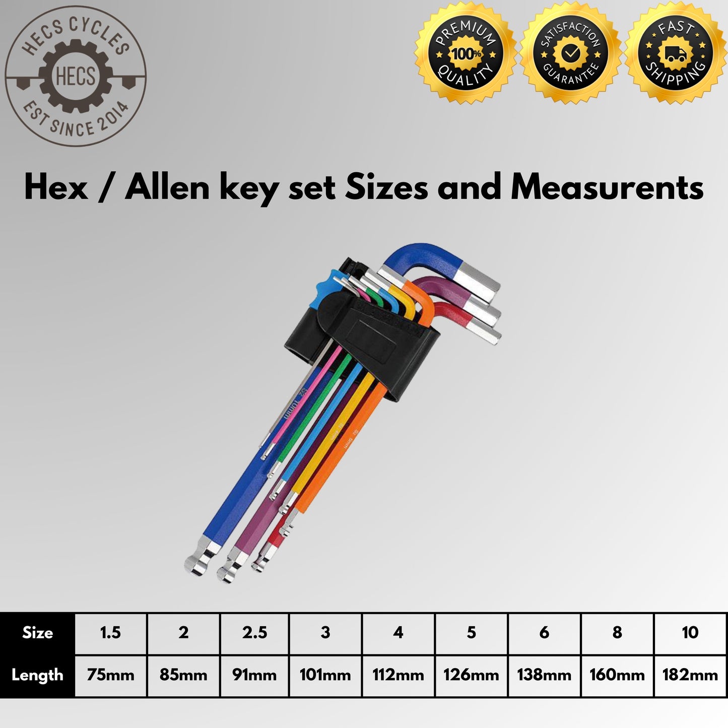 9 Pieces Allen Key Torx Key Set 1.5-10mm T10-T50 Star Allen Key