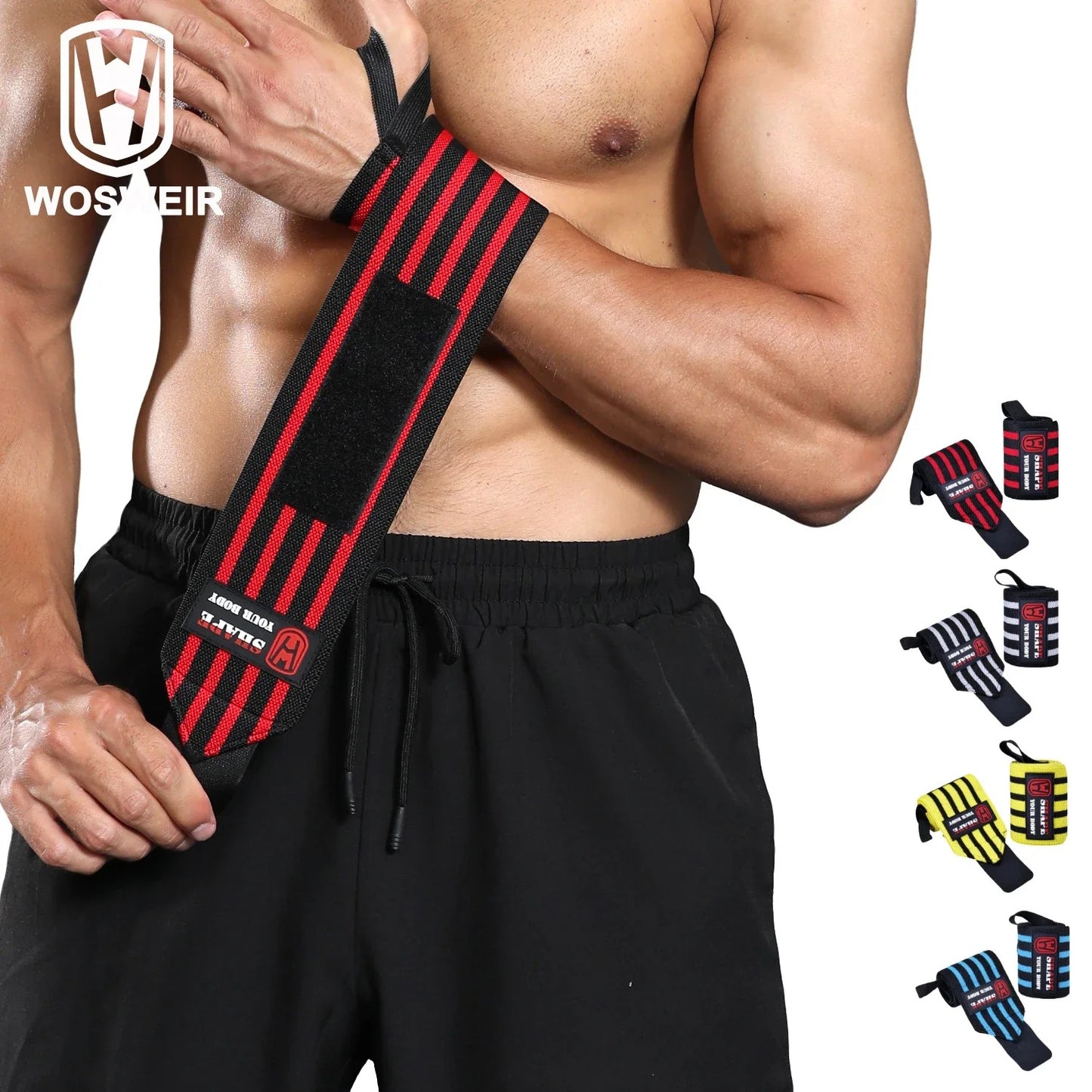 1 Pair Adjustable Weightlifting Wristband, Wrist Wraps, Gym Fitness Straps Support , Sports Equipment