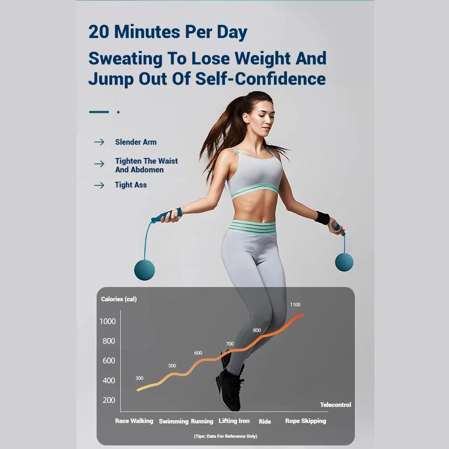 Wireless Skipping Rope Fitness Training Jump Rope Portable Cordless Rope